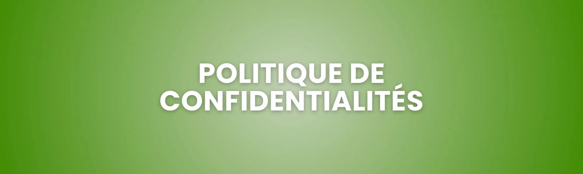 bannière de politique de confidentialités sur un fond vert