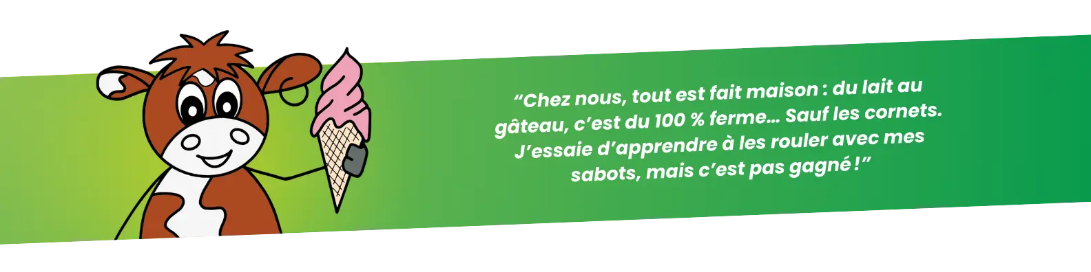 La vache parle sur un fond vert